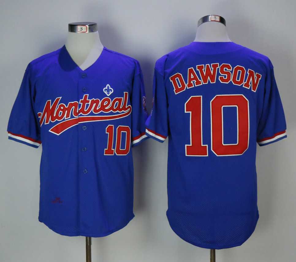 Expos 10 Andre Dawson Blue Cooperstown Collection Mesh Batting Practice baseball Jerseys